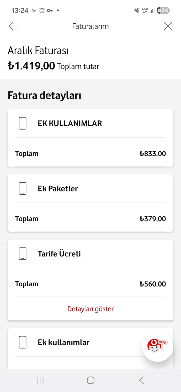 Vodafone 50 GB sabit paket kullanıyorum, ek internet ücreti neden kesiliyor?