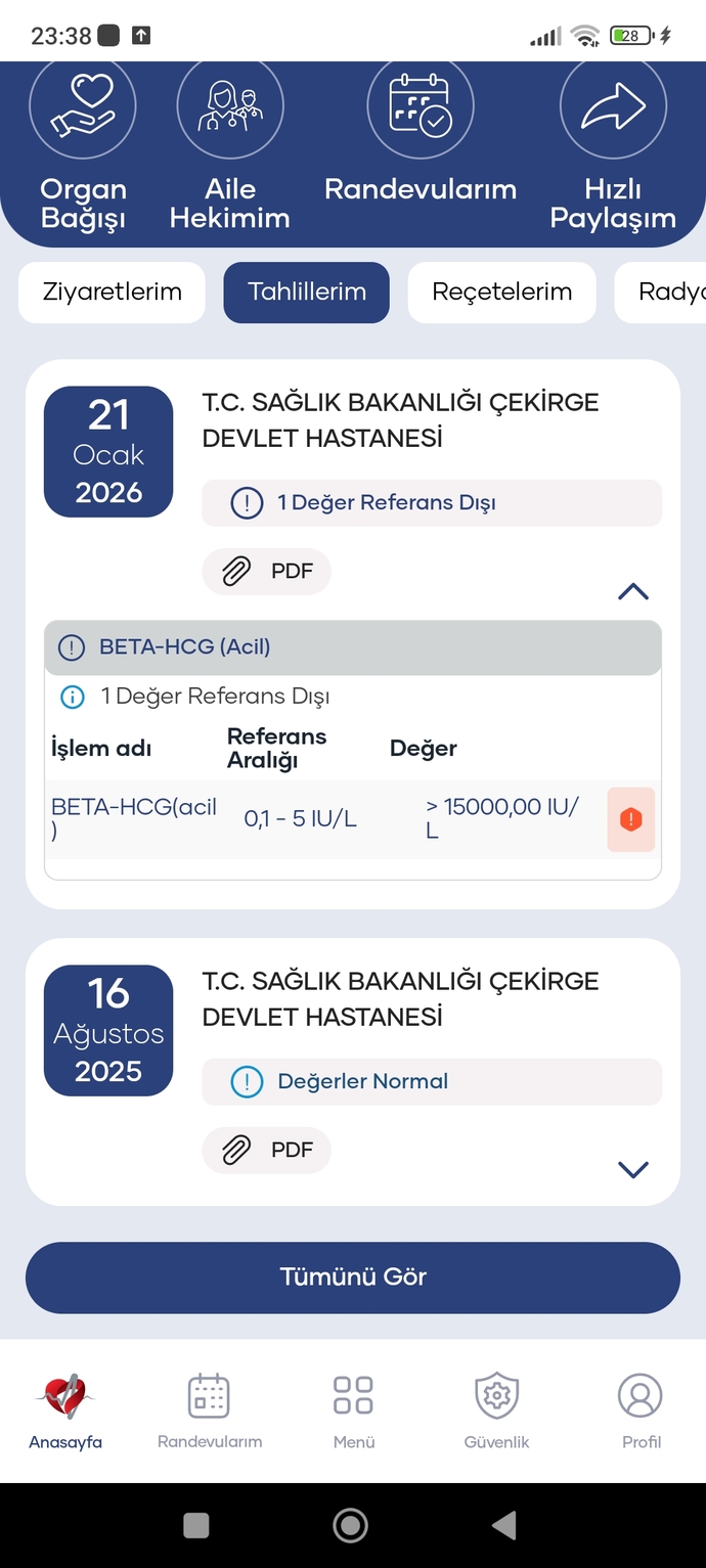 Beta hCG testi e Nabızda referans dışı çıktı, hamile miyim acaba?