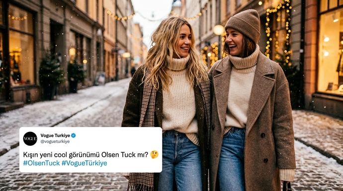 Kışın yeni cool görünümü Olsen Tuck sizce havalı mı?