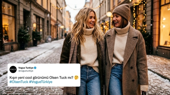 Kışın yeni cool görünümü Olsen Tuck sizce havalı mı?