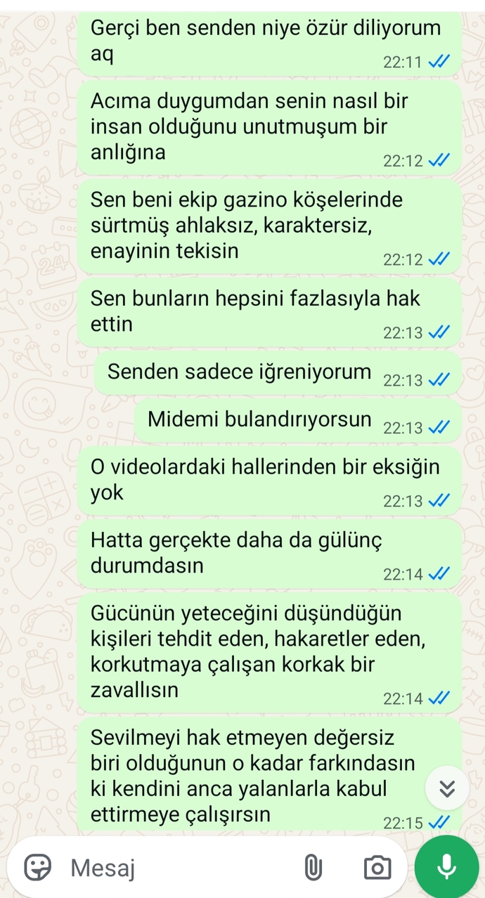 Sizce bu mesajlar çok mu ağır olmuş?