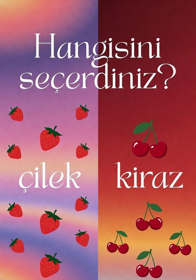 Çilek mi yoksa kiraz mı?