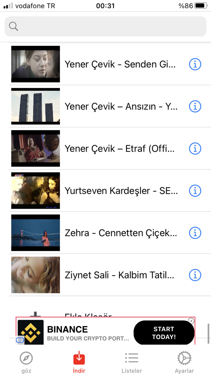 Şarkı listenizde kaç şarkı var?