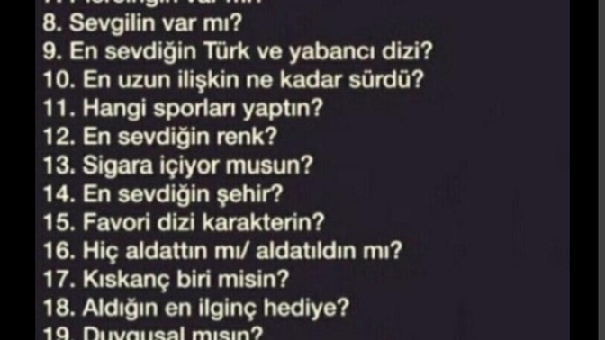 Şu meşhur listeden banada soru sorun?