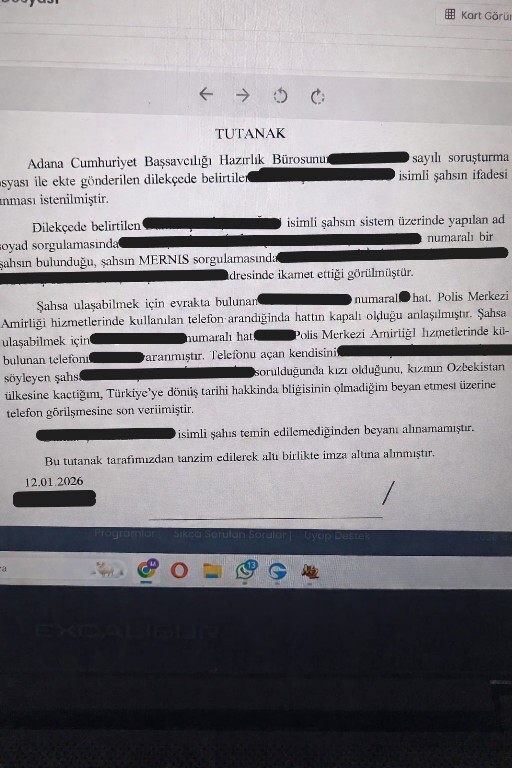 Şikayetçi olduğum kız Özbekistana kaçmış?