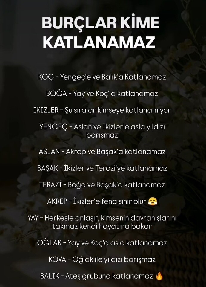 Burçlar kimlere katlanamaz?