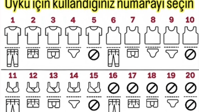 Uyurken kıyafet seçiminiz kaç numara?