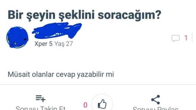 Sizce hangi şeyin şeklini soracak?