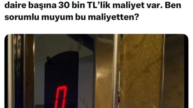 Giriş katta oturan kişi asansör giderlerinden sorumlumudur?