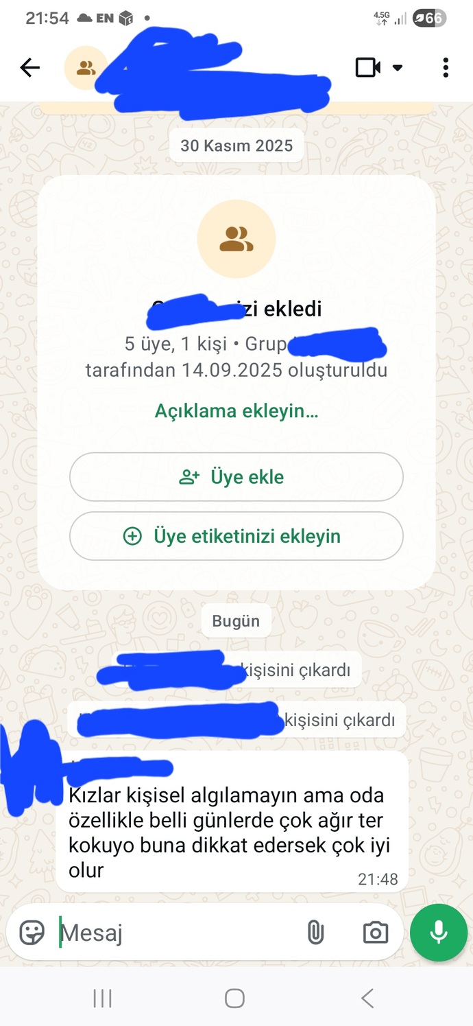Yurttaki oda arkadaşınız gruba böyle tartışmalı mesaj atsa sizce tepki ne olmalı?