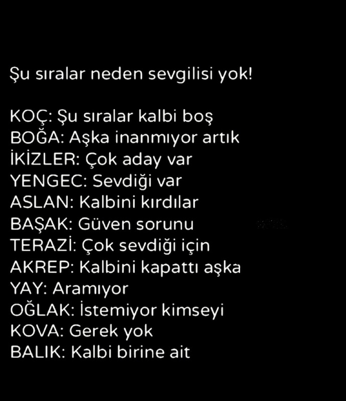 Burçların Neden Sevgilisi yok?