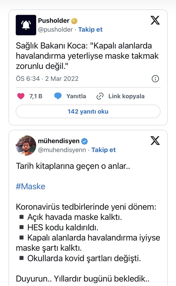 Maske takma zorunluluğu kalktı sen devam edecek misin maske takmaya?