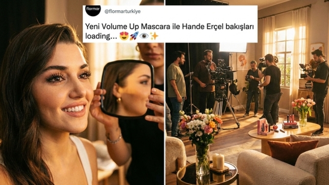 Hande Erçel’in ikonik bakışlarını sen de kirpiklerinle yakalamak ister misin? 👁✨