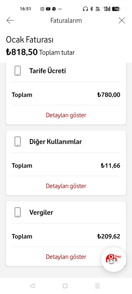 800 küsur internet faturası normal mi?