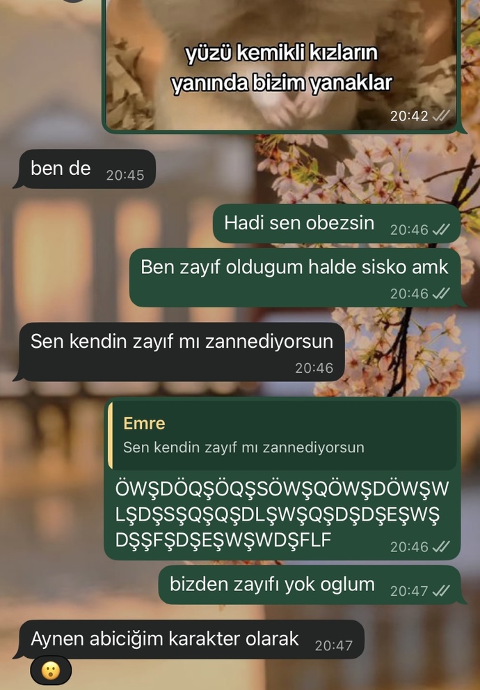 Bir erkek kilosuna alınır mı ya neden böyle yaptı bir de bana laf sokuyor?