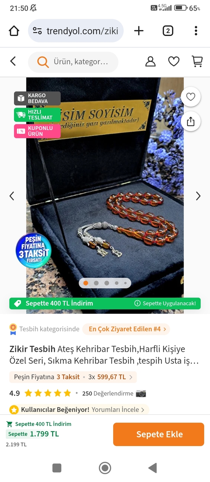 Sevgilime hem saat hem tespih alacağım, şık ve pahalı ne önerirsiniz?