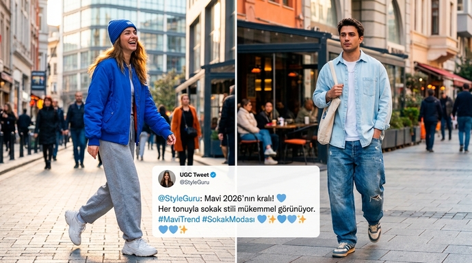 2026’da mavi tonları sokak stilinin kralı oldu, peki sen maviyi nasıl giyiyorsun?