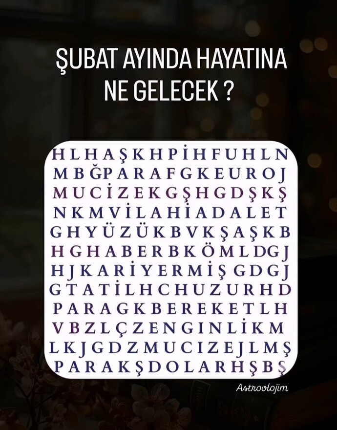 İlk üç kelime  Şubat  ayında hayatına ne getirecek?