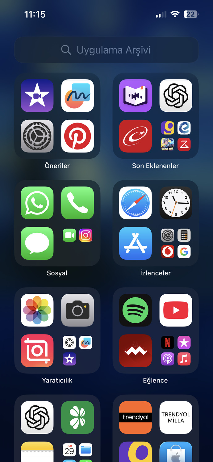 Telefonunuzda kaç tane sonradan yüklediğiniz uygulama var?