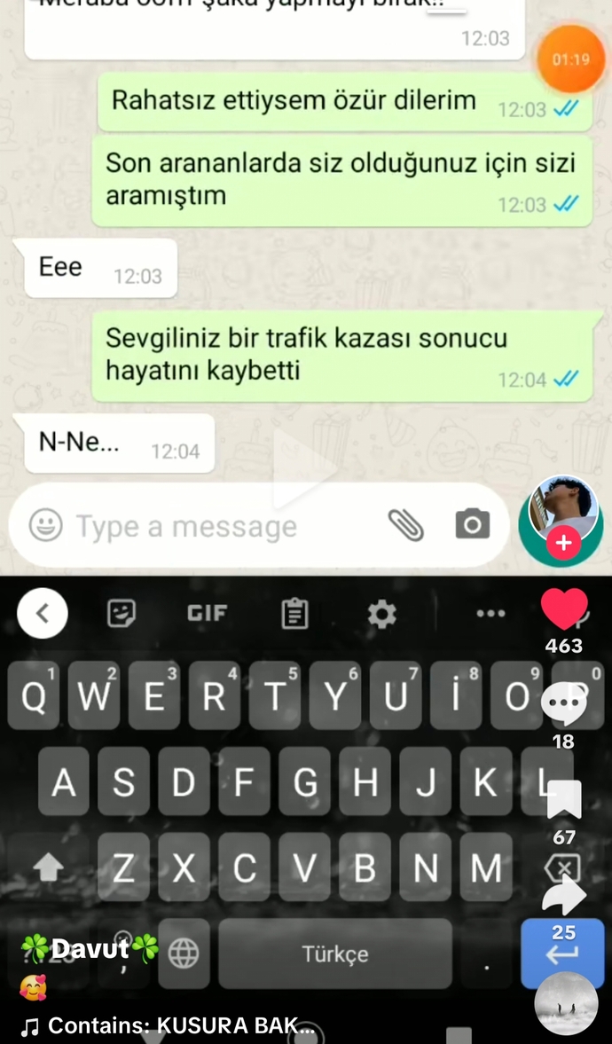 Sevgilinizin bir kaza geçirdiğini öğrenseniz ilk tepkiniz ne olurdu?