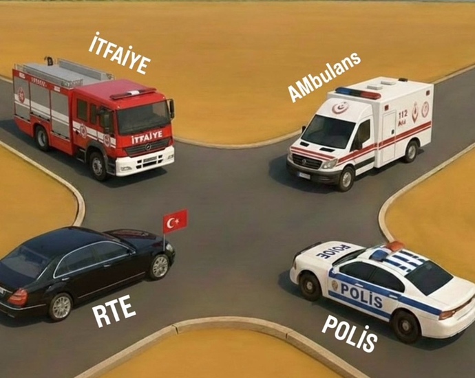 Geçiş üstünlüğü hangi araçtadır?