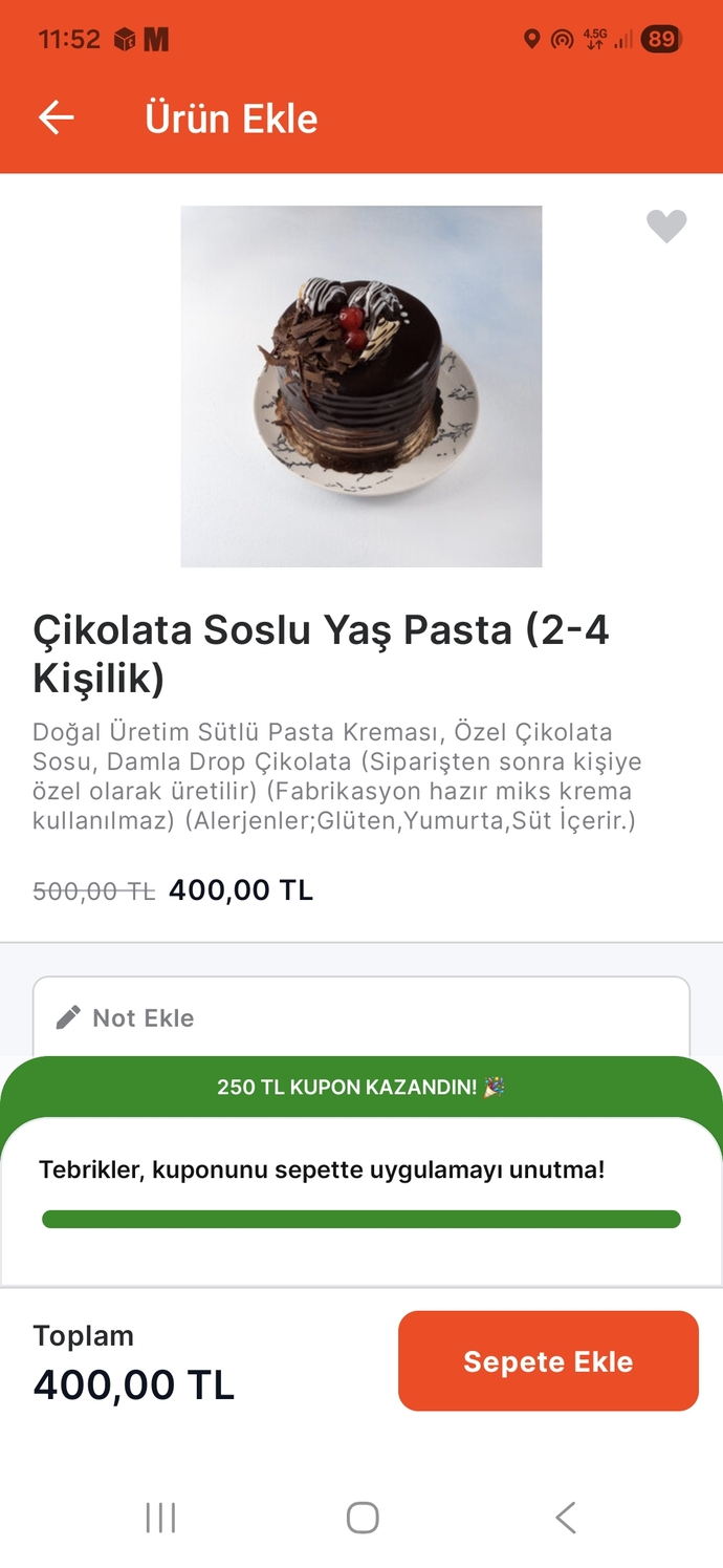 Ufak pasta mi 750 Gr ekler mi almak daha mantıklı 400 tl?