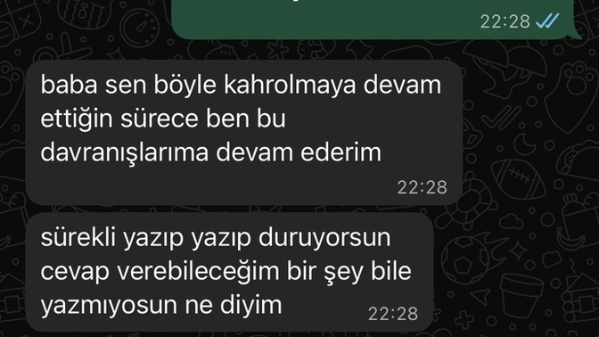Bu mesajlardan sonra engelledim oğlumu siz ne düşünüyorsunuz?