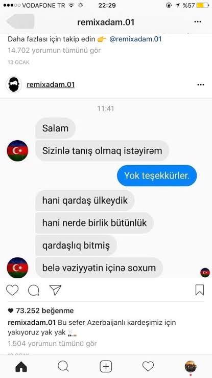 Azerbaycanlı biriyle tanıştım çok tatlı?