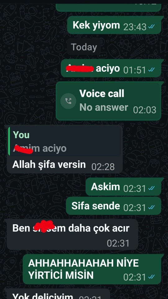 Bu adam gerçek bir sapik arkadaşlar siz sevgilinizle böyle mi konuşursunuz?