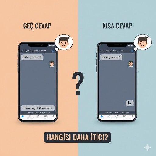 Mesajda geç cevap vermek mi, kısa cevap vermek mi daha itici?