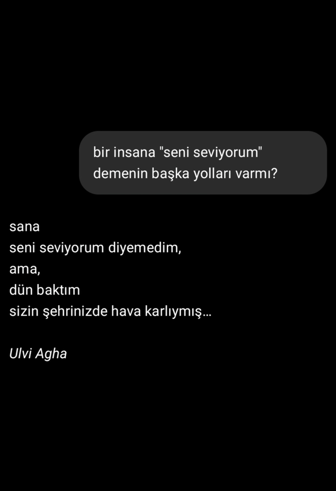 Bir insana seni seviyorum demenin başka yolları var mı?