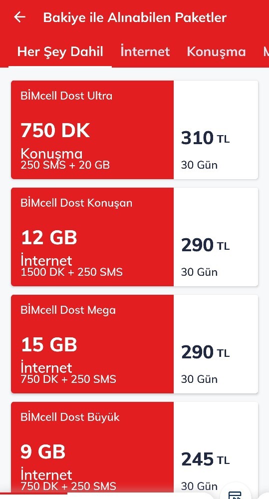 Kullanmış olduğunuz GSM operatörün paket fiyatları nasıl?