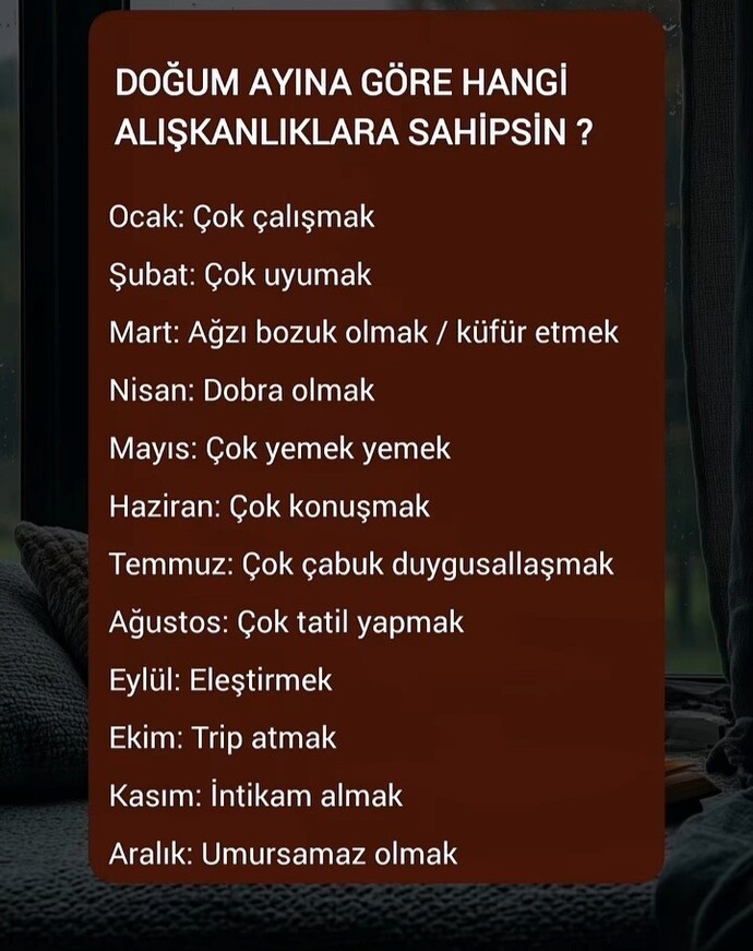 Doğum ayına göre hangi alışkanlıklara sahipsin?
