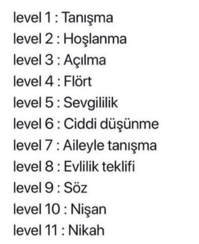 İlişkinizde Kaçıncı leveldesiniz?