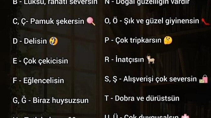 Adınızın ilk harfine göre siz neysiniz?