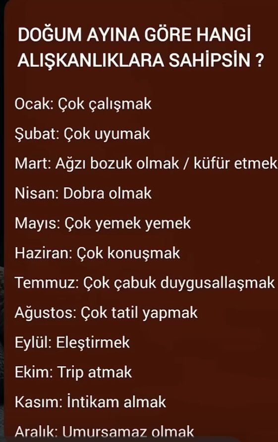Doğum ayına göre hangi alışkanlıklara sahipsin🧞​ ?