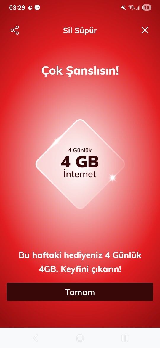 Kullandığınız GSM operatörü den hediye İnternet alıyor musunuz?