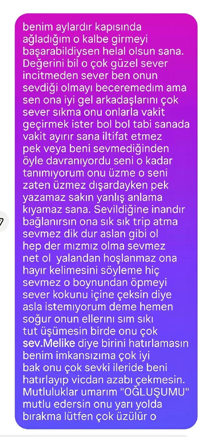 Sevdiğim çocuk olan bitanem olan erkeğin yeni sevgilisine bu mesajı attım arkadaşım alık mısın dedi yaptığım yanlış mı?