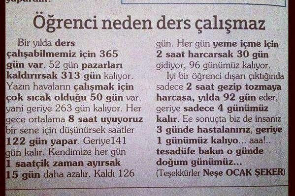Okul hayatınızda ders çalışmamak için uydurduğunuz bahaneler nelerdi?
