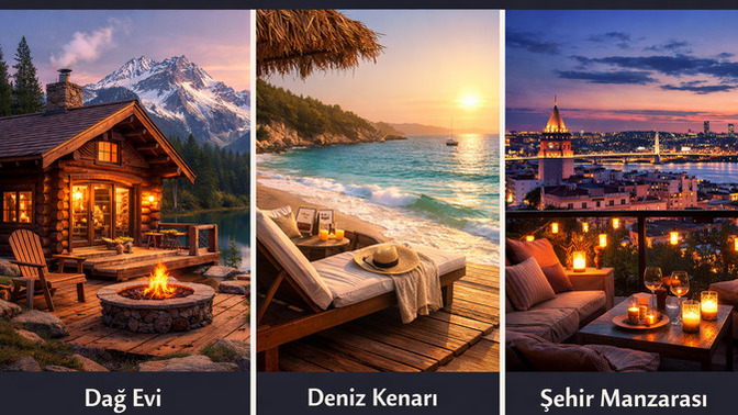 🏡🌊🌆 Hangi ev / manzara seni daha çok yansıtır ve mutlu eder?