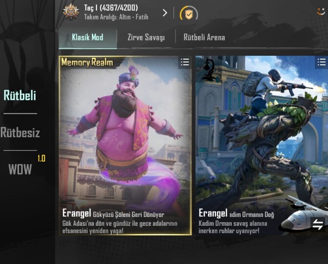 PUBG Mobile de 2 mod bir arada kadim ormanı doğuşu mi Alaaddin modunu mu daha çok sevdiniz?