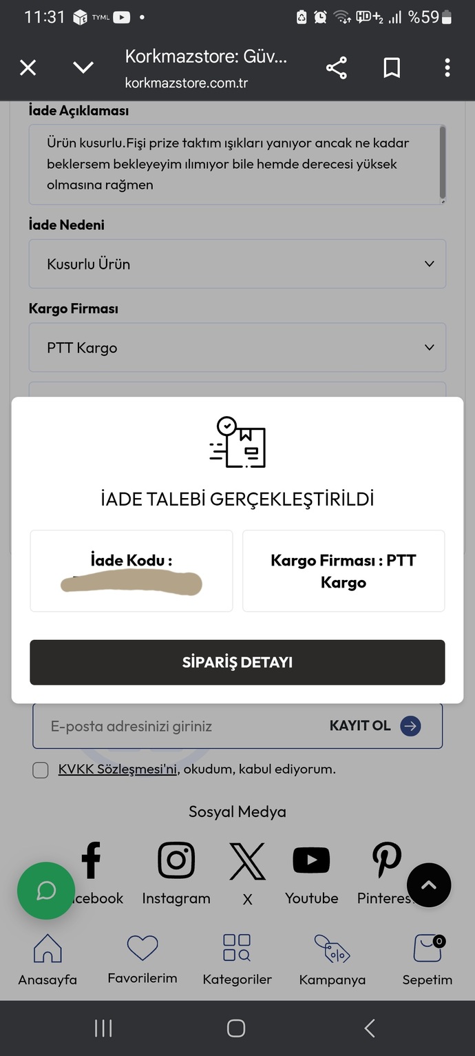 Online aldığım tost makinesi arızalı çıktı, iade onayı gelmeden kargoya vermeli miyim?
