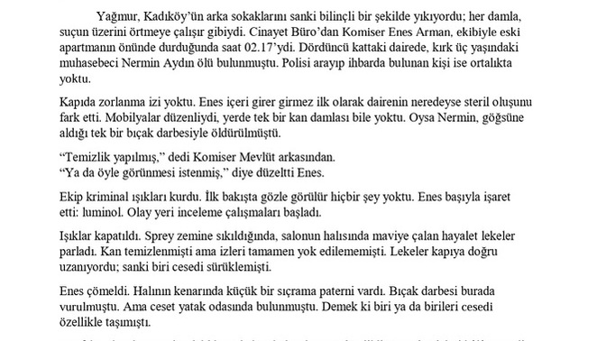 Kısa polisiye cinayet hikayesi yazdım, kurgu ve sonu nasıl olmuş sizce?