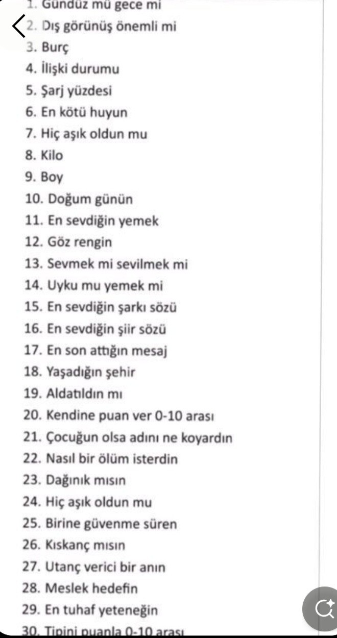 Bana bir soru sorsan hangisini sorardın?