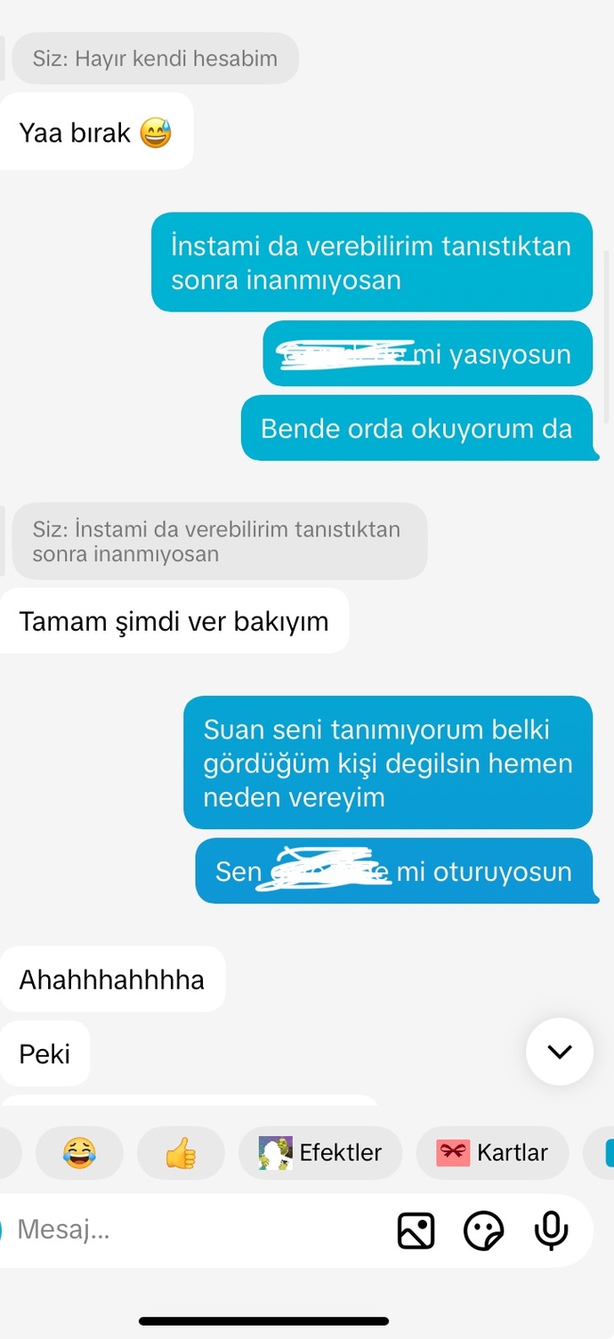 Sevgiliydik sonra ayrılmıştık sonra yeniden konuşmaya başladık. bende bugün onu denedim başka hesaptan ve çok soğudum haksız mıyım?