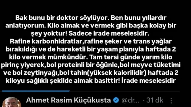 Kilo vermek ve almak isteyenler lütfen bu taktiği deneyin. Derin bir yerden geldi bu bilgi?