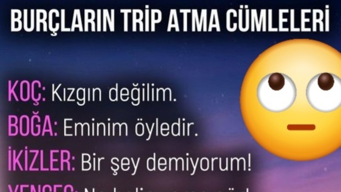 Burçların trip atma cümleleri nedir?