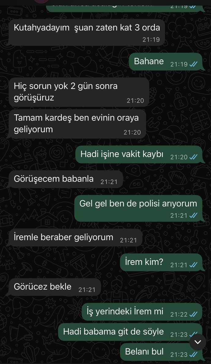 Tehdit ediliyorum ve engelledim okur musunuz ekran görüntüleri?