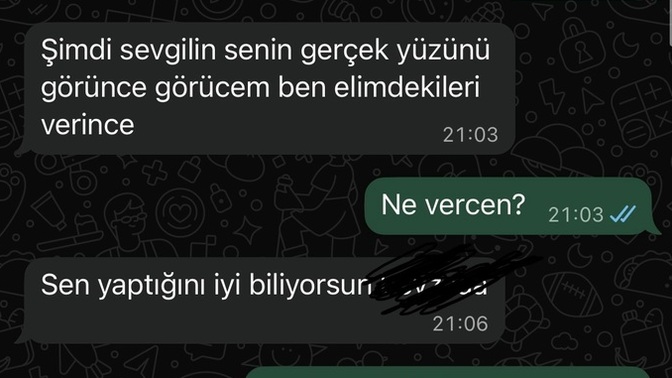 Tehdit ediliyorum ve engelledim okur musunuz ekran görüntüleri?