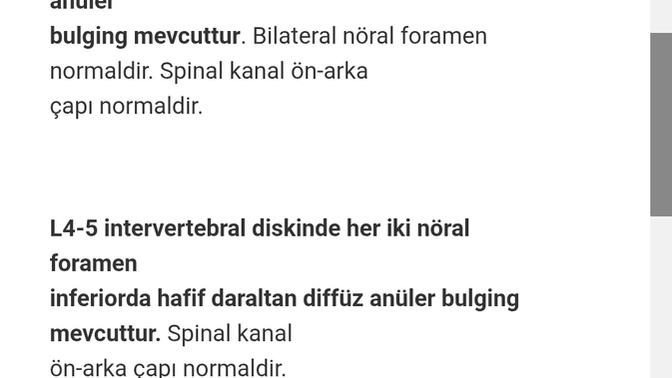 Bel mr çekimi sonuc?